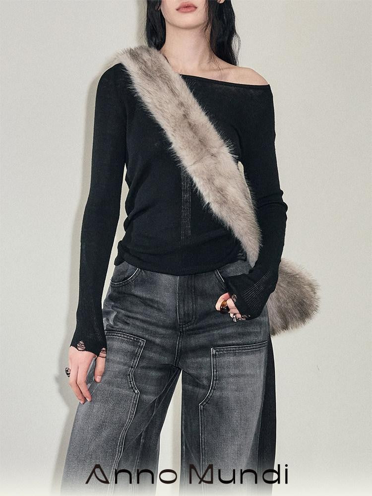 AnnoMundi Semi Sheer Lightweight Knit Nomad Crewneck Women&