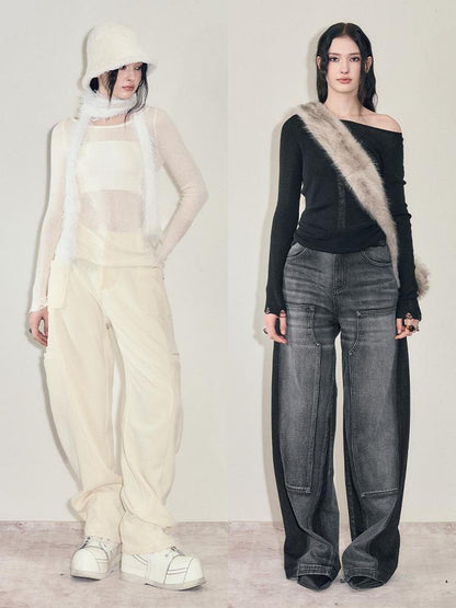 AnnoMundi Semi Sheer Wool Knit Sweater Winter Boho Casual Crewneck Top