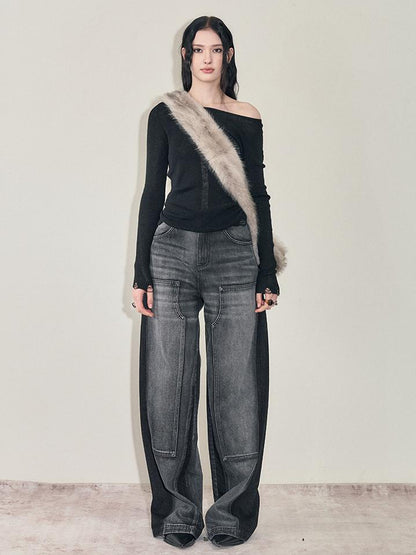 AnnoMundi Semi Sheer Wool Knit Sweater Winter Boho Casual Crewneck Top