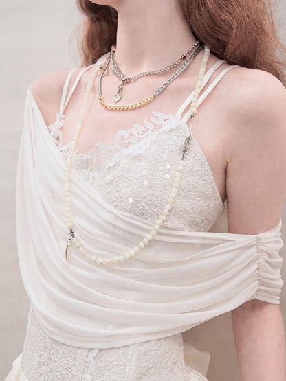 AnnoMundi Sequin Lace Slip Maxi Dress