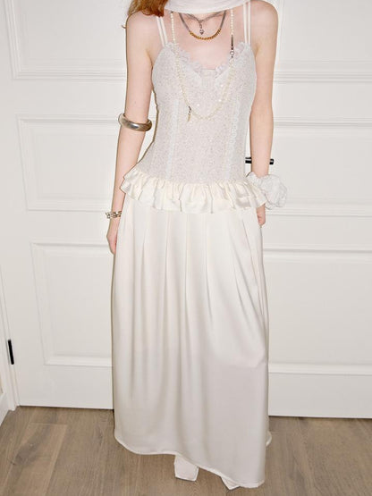 AnnoMundi Sequin Lace Slip Maxi Dress