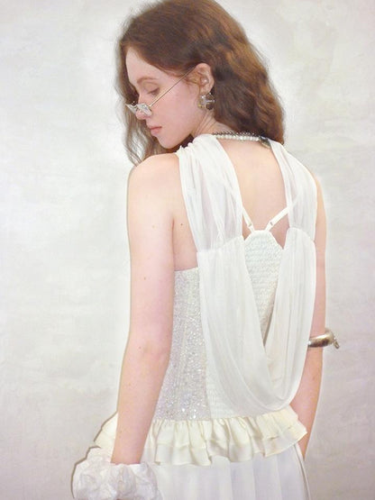 AnnoMundi Sequin Lace Slip Maxi Dress