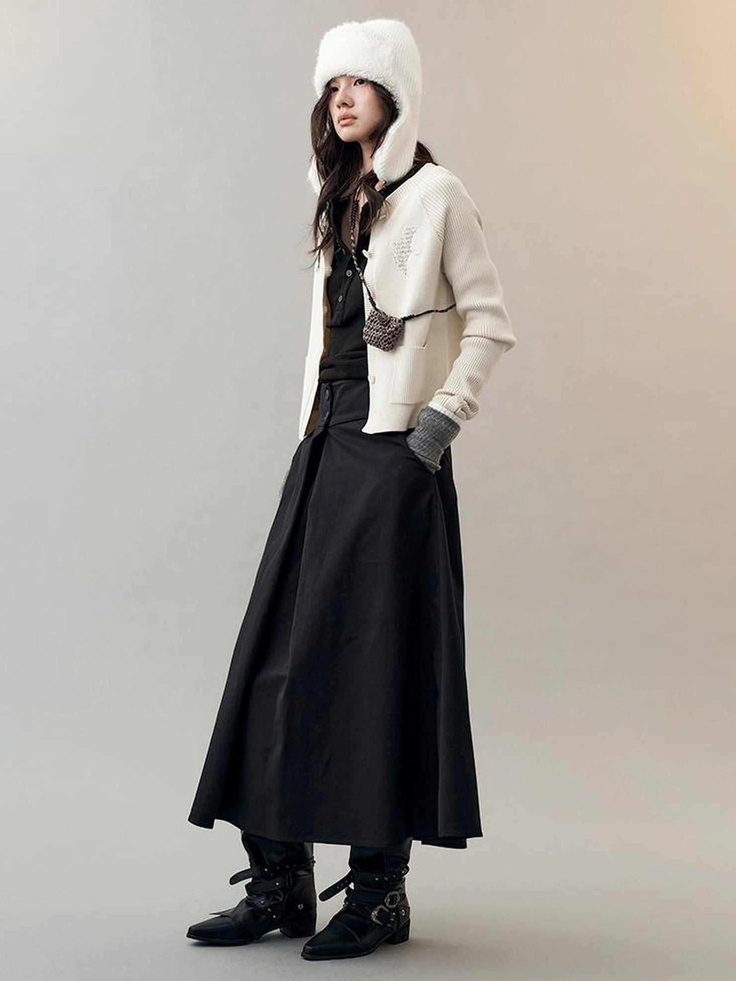 AnnoMundi Shadow Bird Embroidered Cardigan V-neck T-shirt Long Sleeve Cardigan