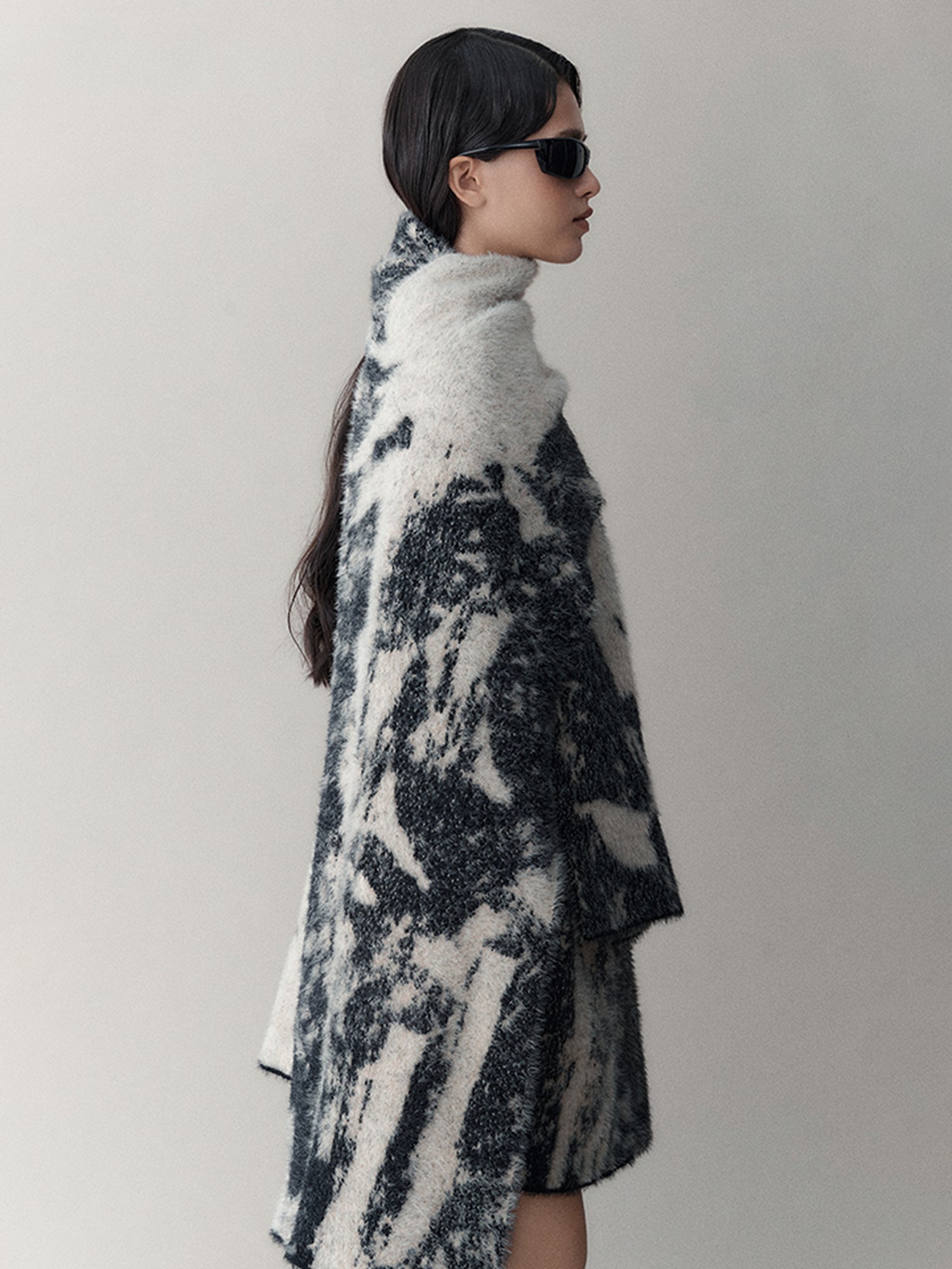 AnnoMundi Shadow Bloom Loose Knit Cardigan Coat