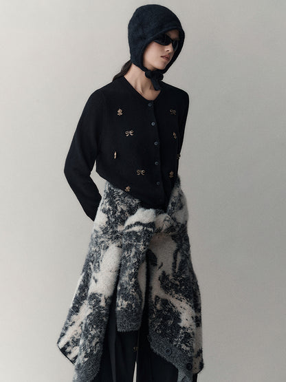 AnnoMundi Shadow Bloom Loose Knit Cardigan Coat