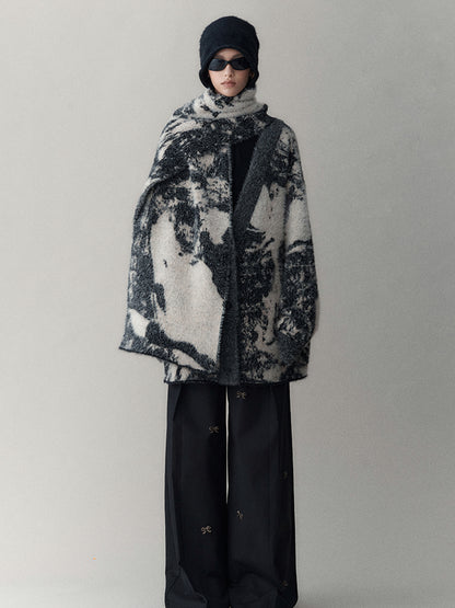 AnnoMundi Shadow Bloom Loose Knit Cardigan Coat
