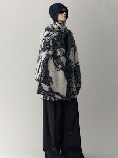 AnnoMundi Shadow Bloom Loose Knit Cardigan Coat