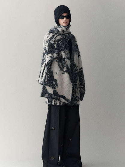 AnnoMundi Shadow Bloom Loose Knit Cardigan Coat
