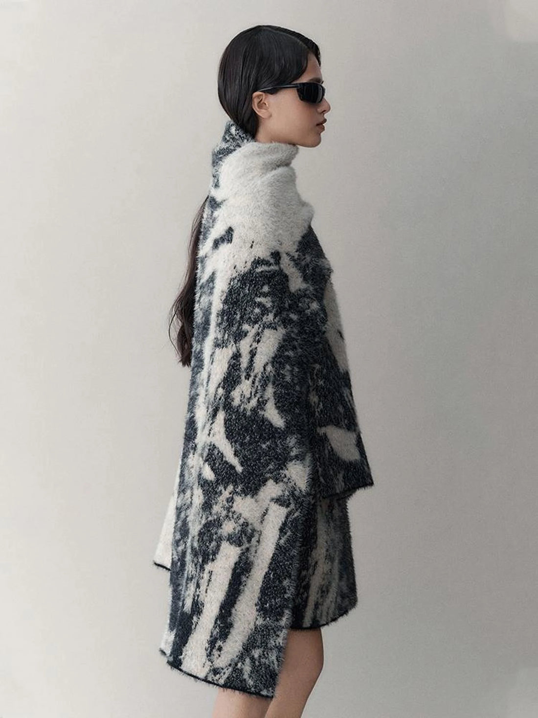 Shadow Bloom Loose Knit Cardigan Coat