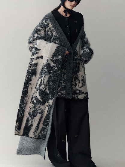 AnnoMundi Shadow Bloom Loose Knit Cardigan Coat