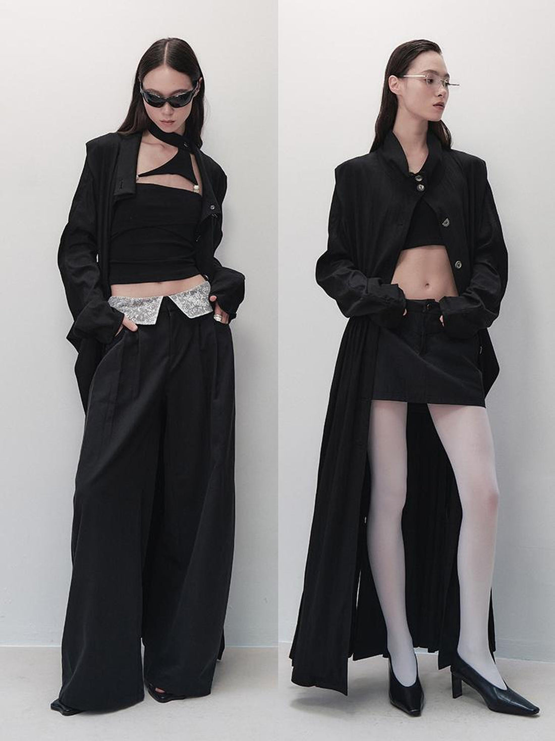 AnnoMundi Sharp Fold Asymmetrical Trench Dress