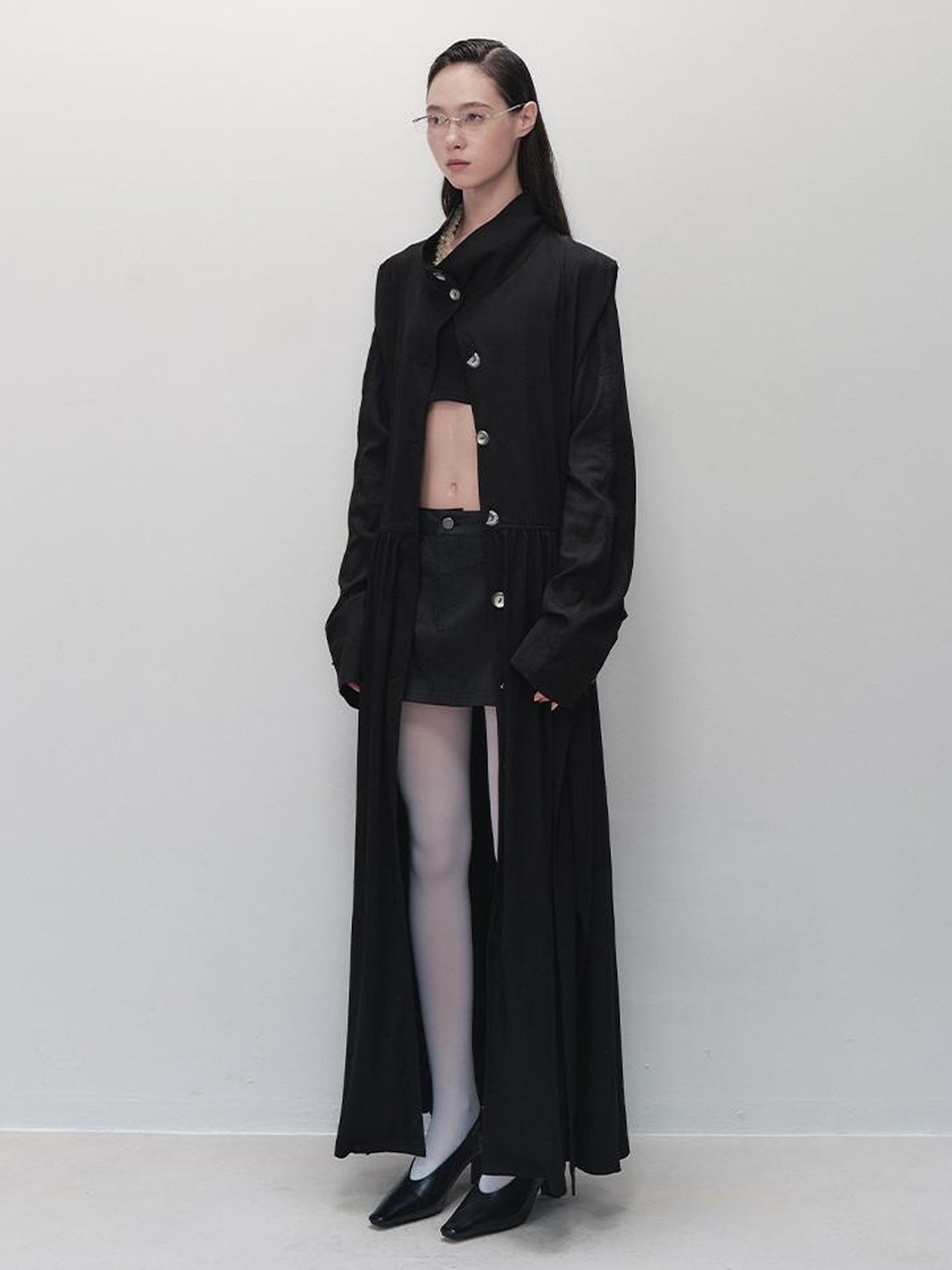 AnnoMundi Sharp Fold Asymmetrical Trench Dress