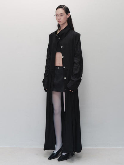 AnnoMundi Sharp Fold Asymmetrical Trench Dress