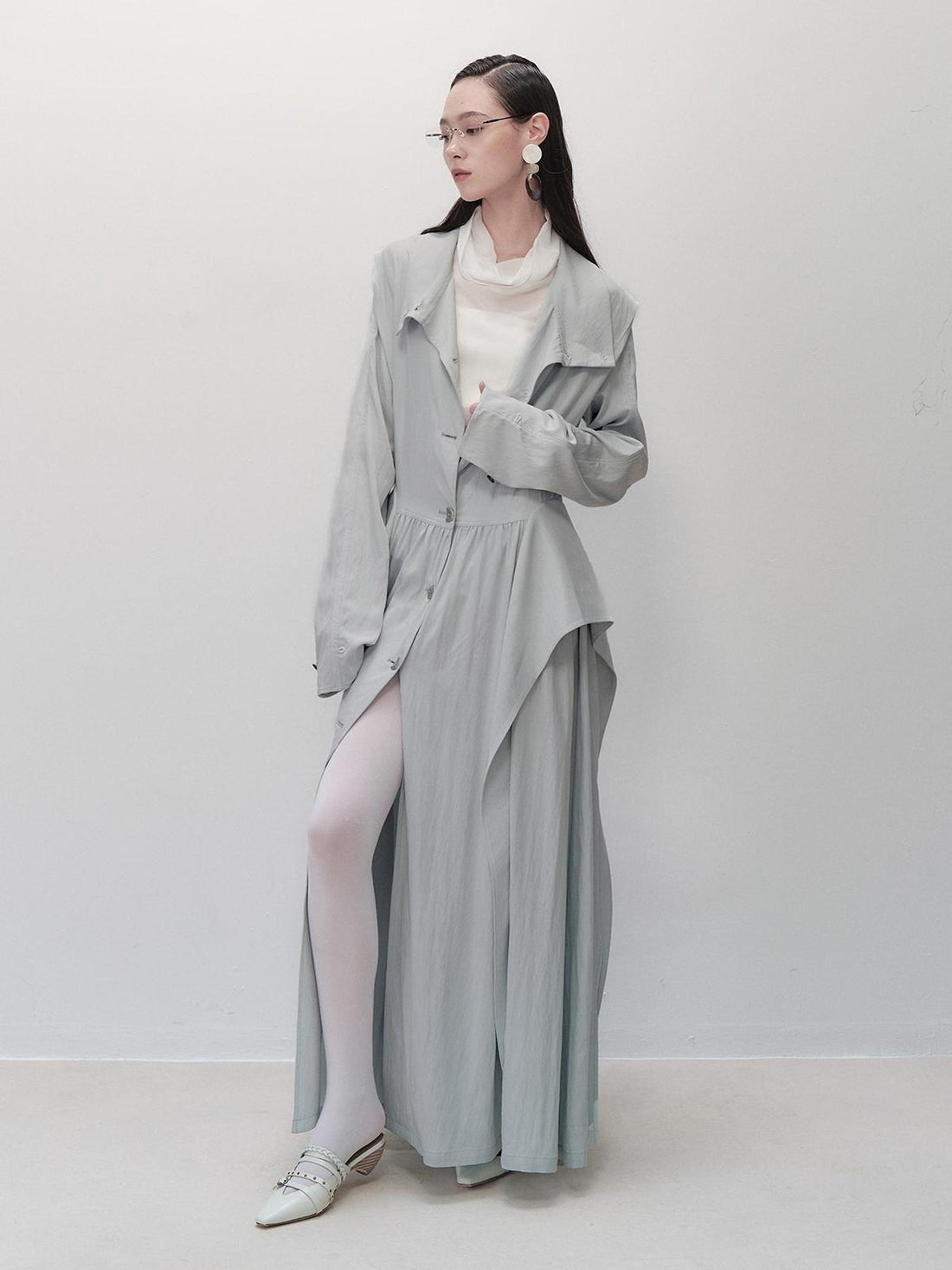AnnoMundi Sharp Fold Asymmetrical Trench Dress