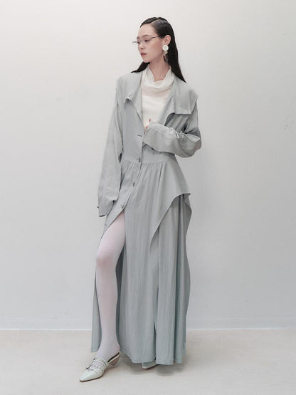 AnnoMundi Sharp Fold Asymmetrical Trench Dress
