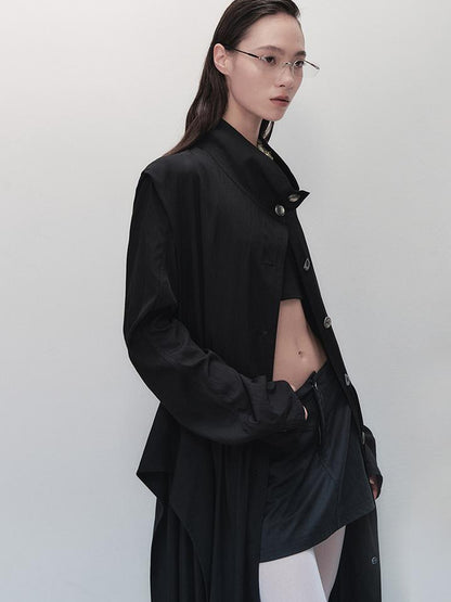 AnnoMundi Sharp Fold Asymmetrical Trench Dress