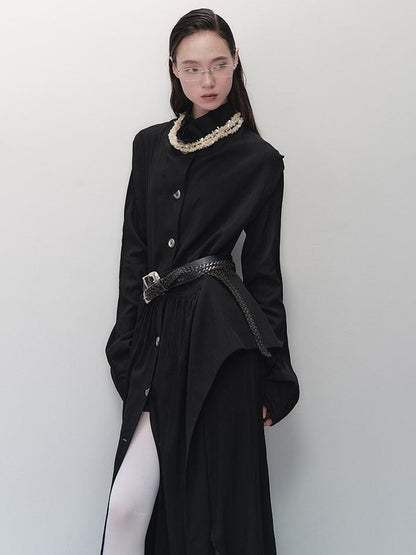 AnnoMundi Sharp Fold Asymmetrical Trench Dress