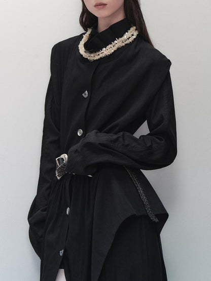 AnnoMundi Sharp Fold Asymmetrical Trench Dress