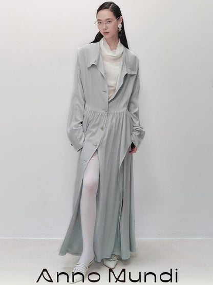 AnnoMundi Sharp Fold Asymmetrical Trench Dress