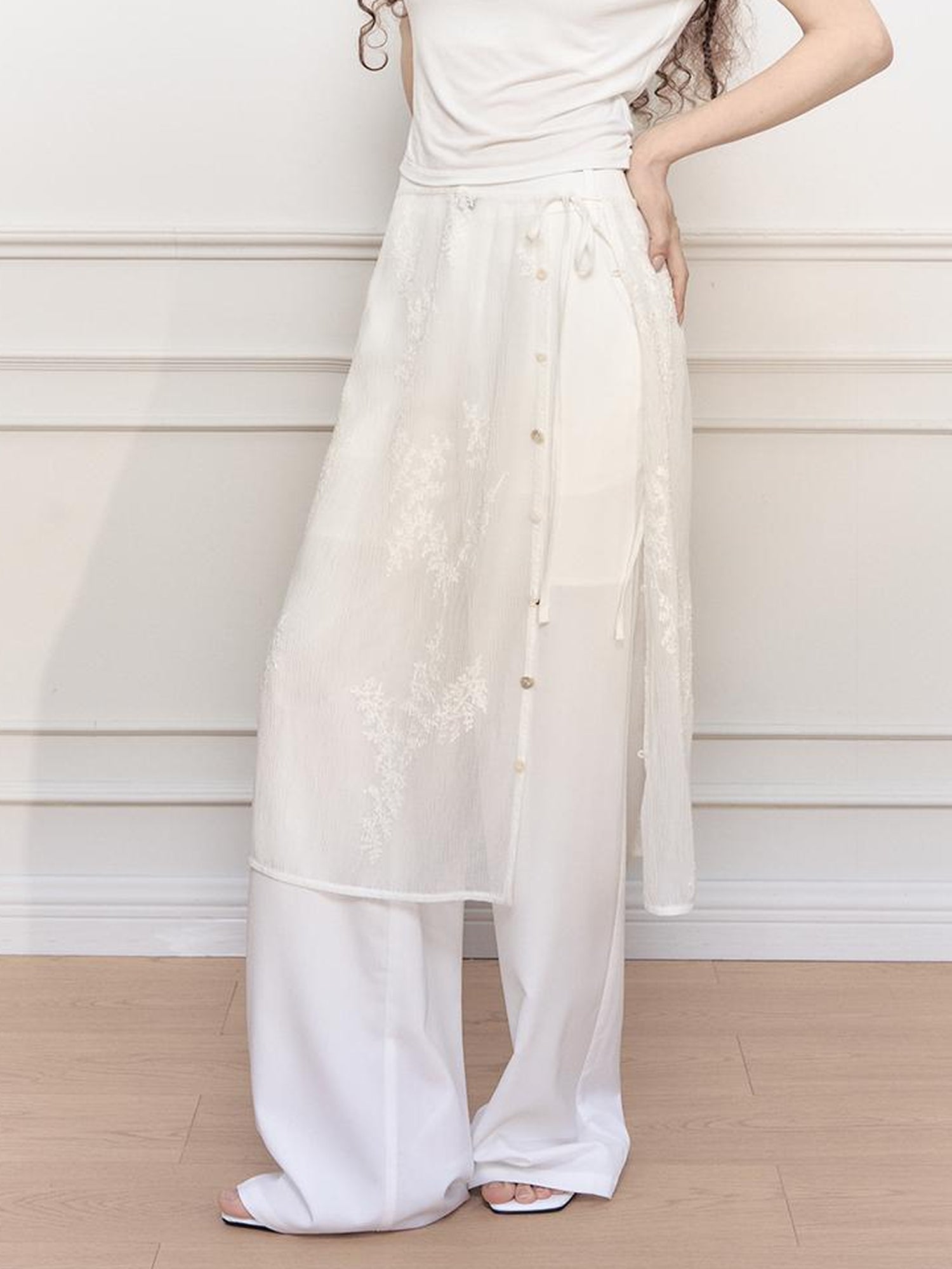AnnoMundi Sheer Overlay Detachable Trouser Skirt