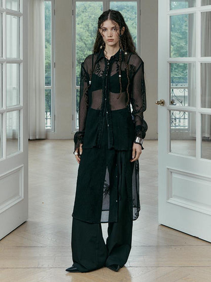 AnnoMundi Sheer Overlay Detachable Trouser Skirt