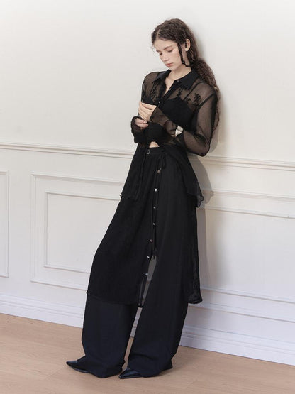 AnnoMundi Sheer Overlay Detachable Trouser Skirt