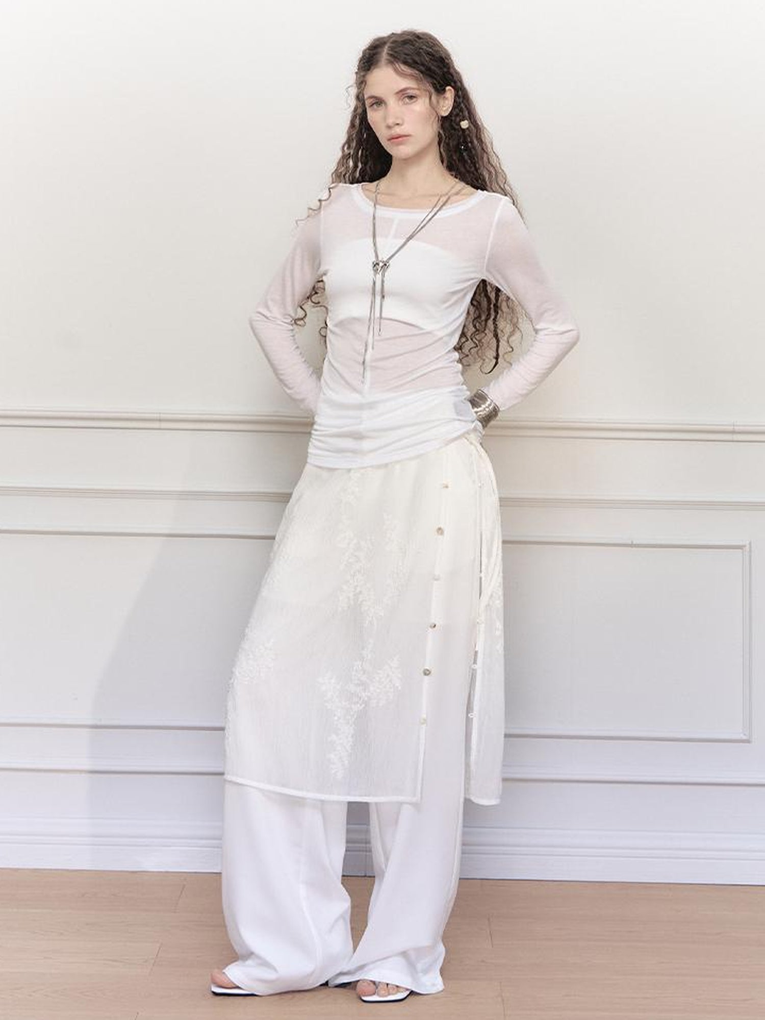 AnnoMundi Sheer Overlay Detachable Trouser Skirt