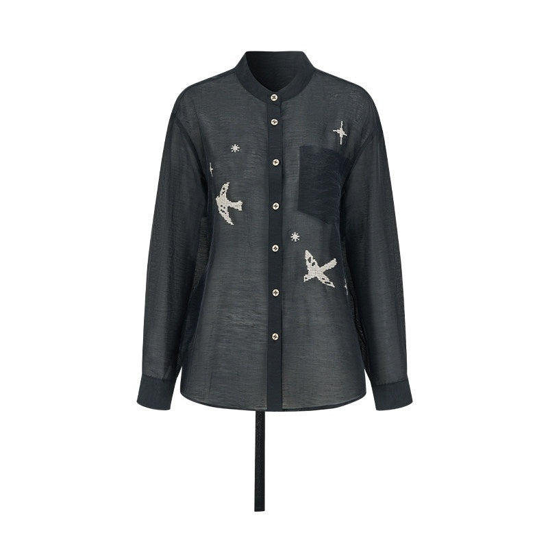 AnnoMundi_Sheer_Stand_Collar_Open_Cardigan_Distressed_Women&