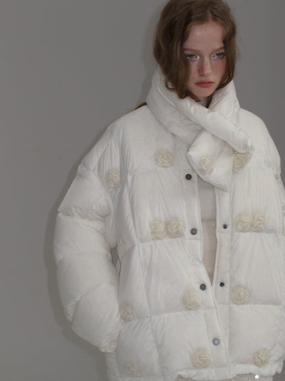 AnnoMundi Short Puffer Jacket With Dreamy Rose Fill