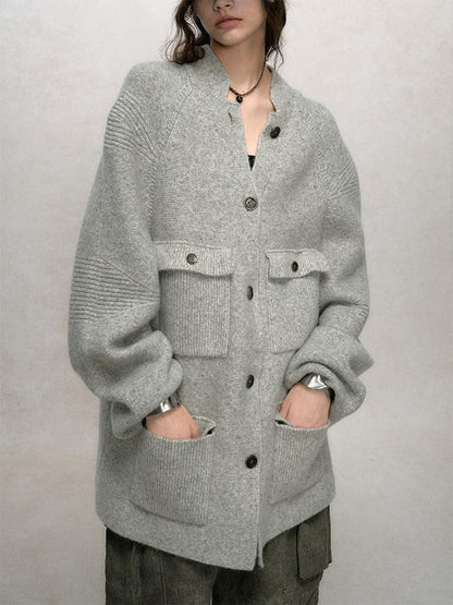 AnnoMundi Slouchy Stand Collar Raglan Pocket Women&