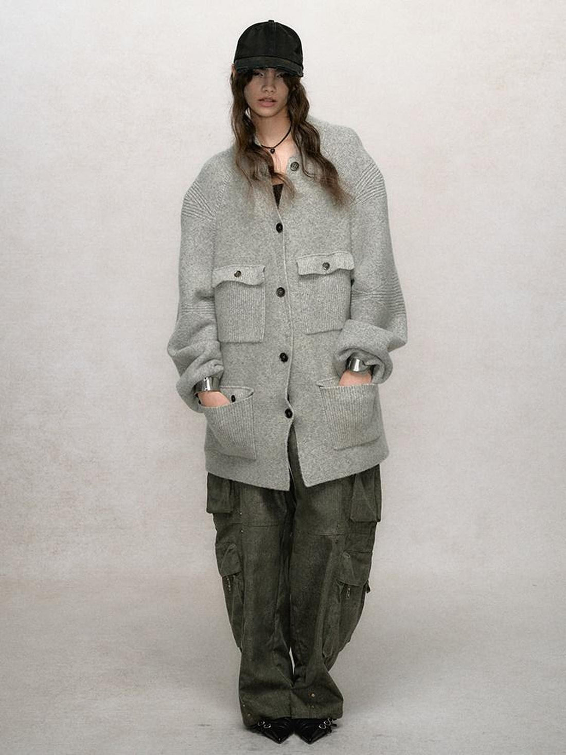 AnnoMundi Slouchy Stand Collar Raglan Pocket Women&