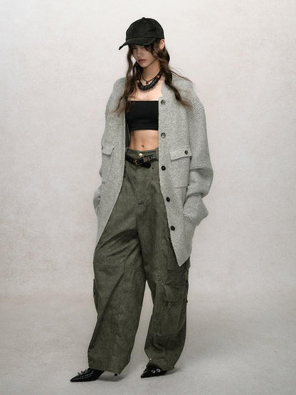 AnnoMundi Slouchy Stand Collar Raglan Pocket Women&