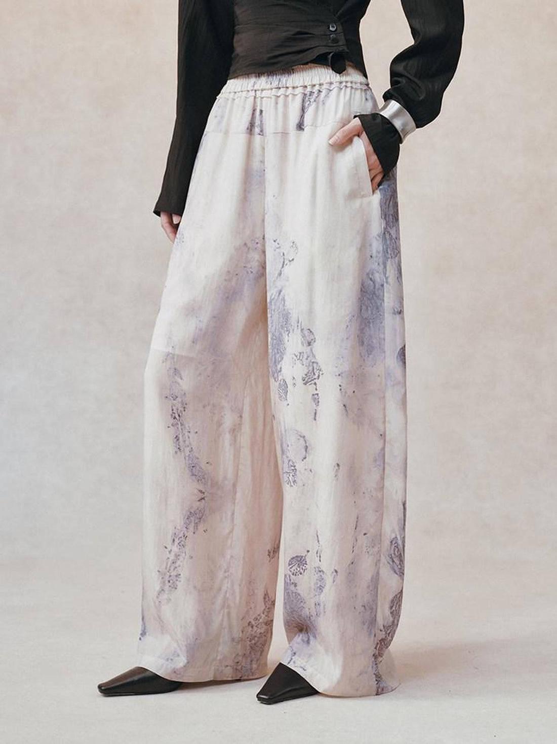 AnnoMundi Smoky Brown Sheen Colorblock Patchwork Ombre Women&