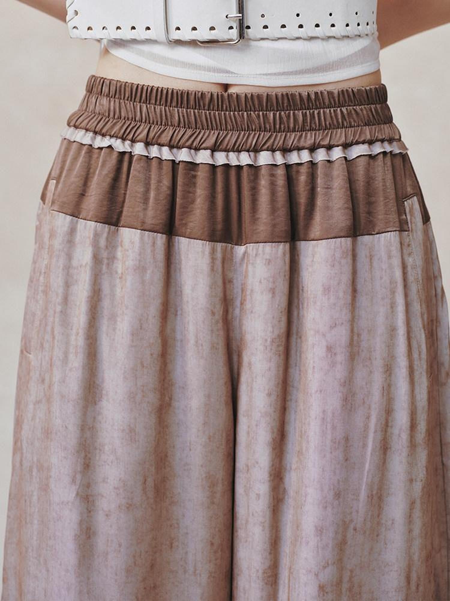 AnnoMundi Smoky Brown Sheen Colorblock Patchwork Ombre Women&