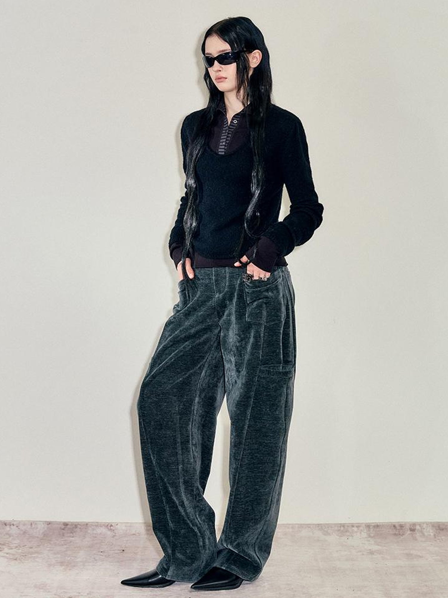 AnnoMundi Snowy Corded Wide Leg Trousers With Pockets