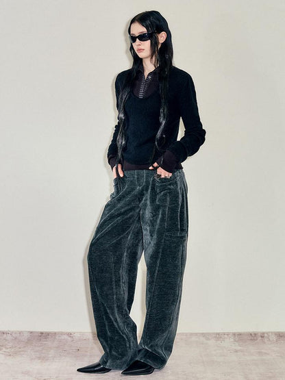 AnnoMundi Snowy Corded Wide Leg Trousers With Pockets