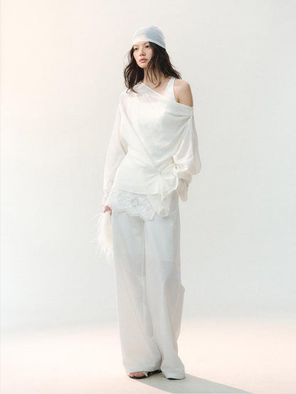 AnnoMundi Soft Drape 3D Floral Applique Women&
