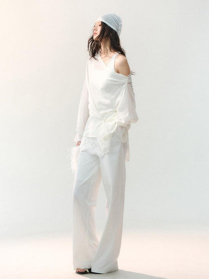 AnnoMundi Soft Drape 3D Floral Applique Women&