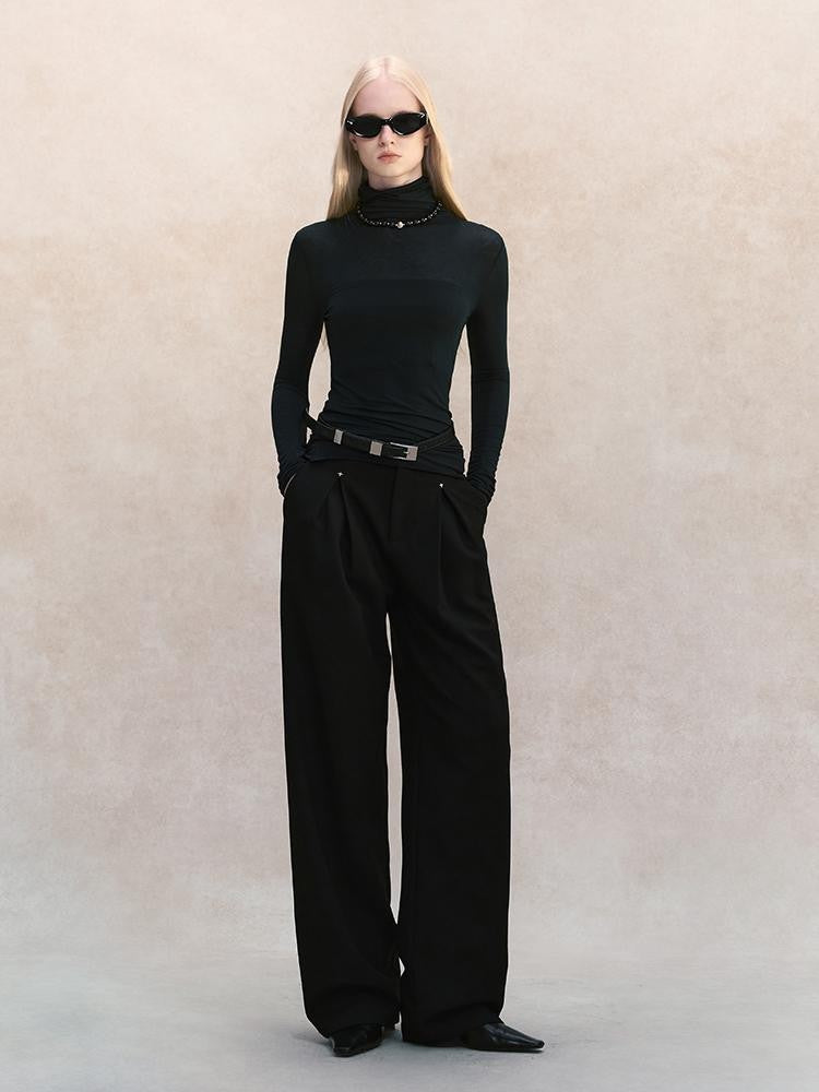 AnnoMundi Soft Knit Slim Fit Cowl Neck Modal Cashmere Women&