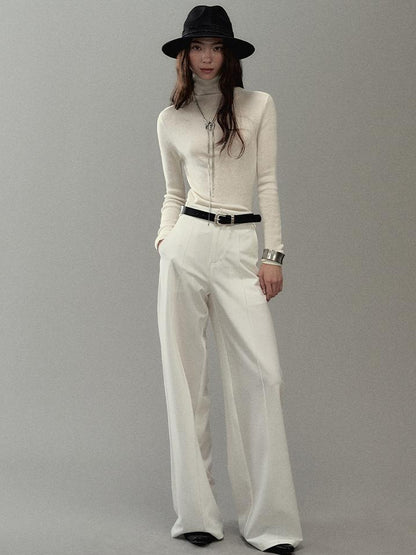 AnnoMundi Soft Light Knit High Neck Wool Blended Top