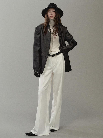 AnnoMundi Soft Light Knit High Neck Wool Blended Top