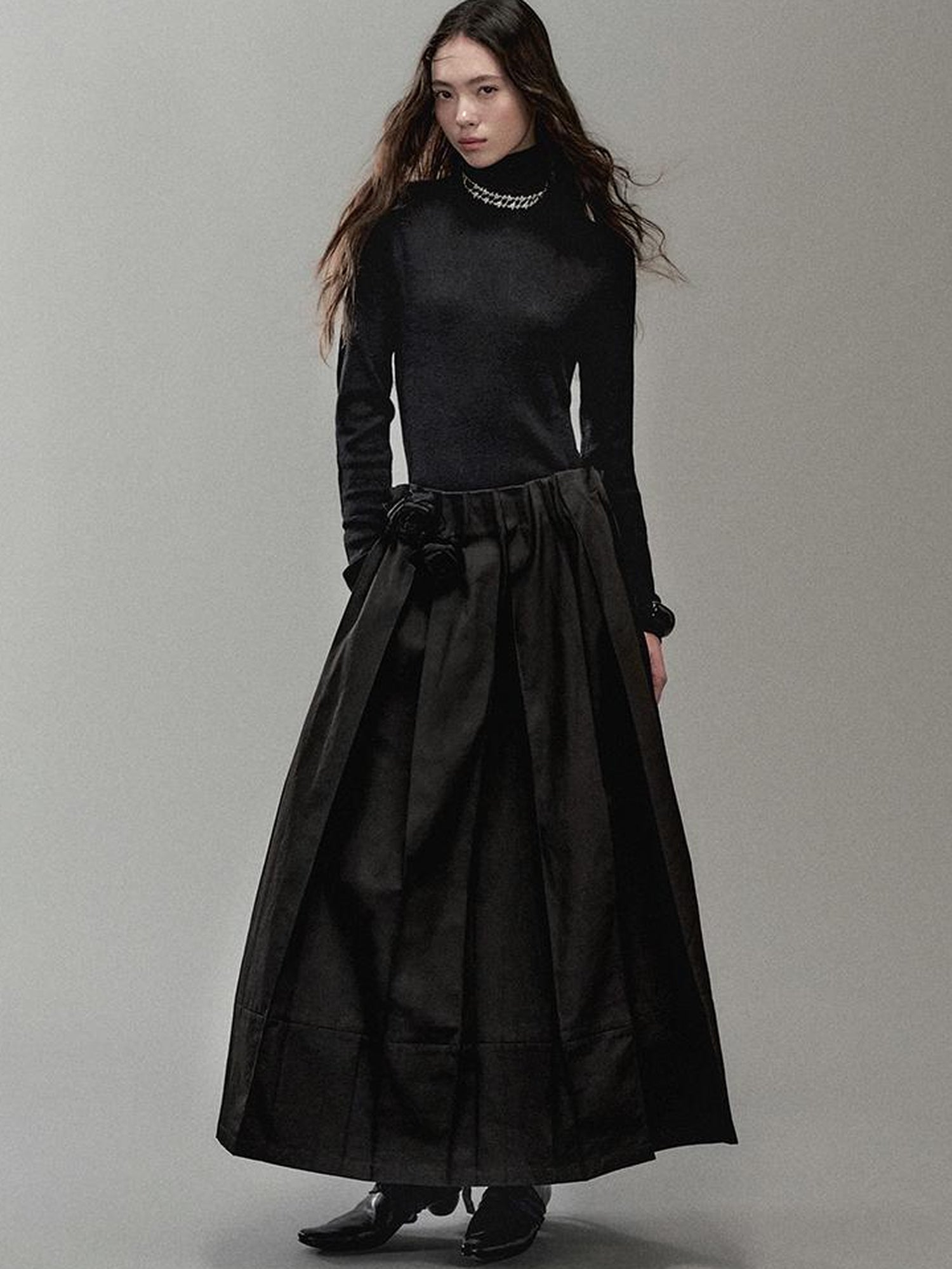 AnnoMundi Soft Light Knit High Neck Wool Blended Top