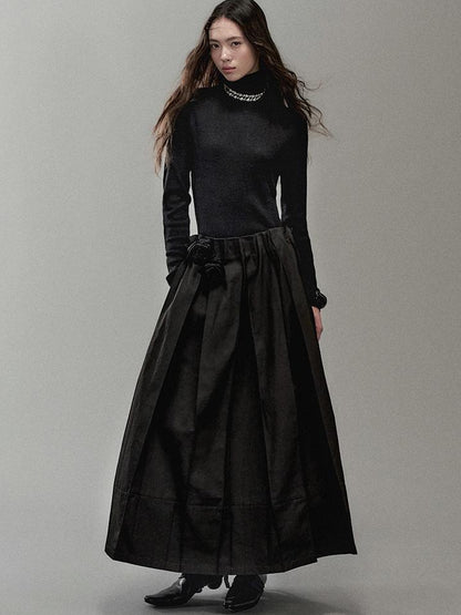 AnnoMundi Soft Light Knit High Neck Wool Blended Top
