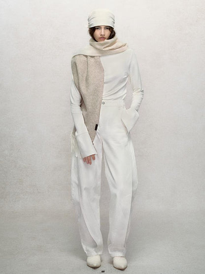 AnnoMundi Soft Loop Wool Gradient Fringe Scarf