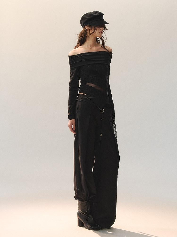 AnnoMundi Soft Poly Viscose Casual Mid High Waist Straight Women Khaki Straight Pants