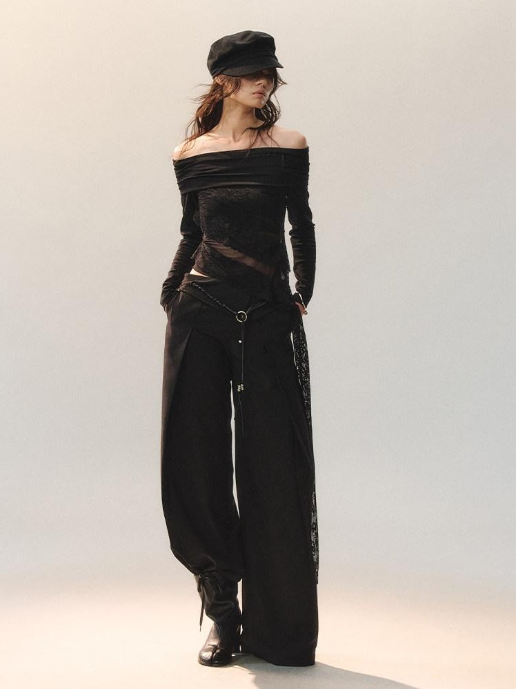 AnnoMundi Soft Poly Viscose Casual Mid High Waist Straight Women Khaki Straight Pants