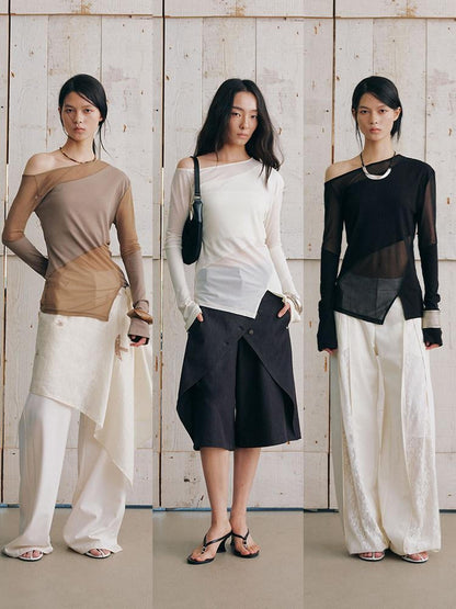 AnnoMundi Soft Shoulder Panelled Asymmetric Neck Women&