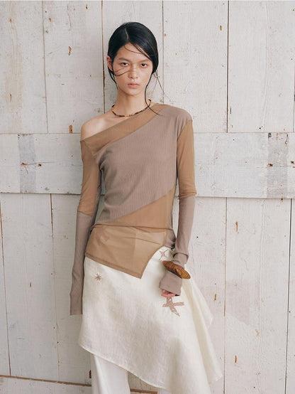AnnoMundi Soft Shoulder Panelled Asymmetric Neck Women&