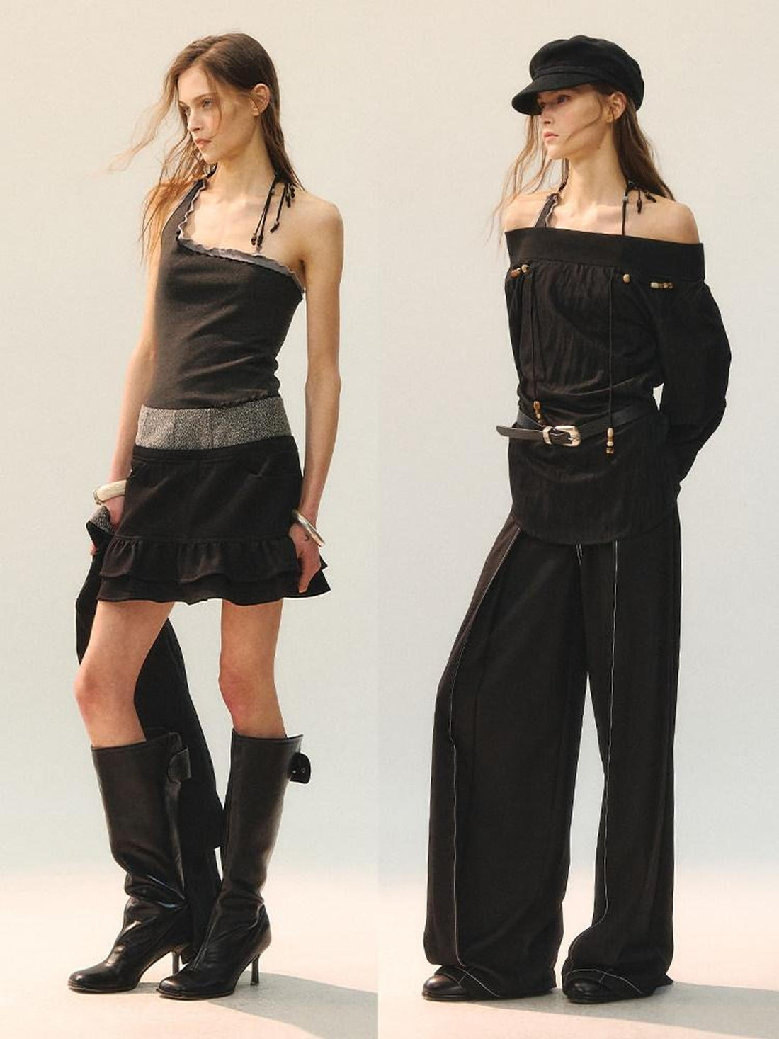 AnnoMundi Soft Viscose Blend Slim Fit Cropped Strap Women Gray Micro Stretch Tank Tops