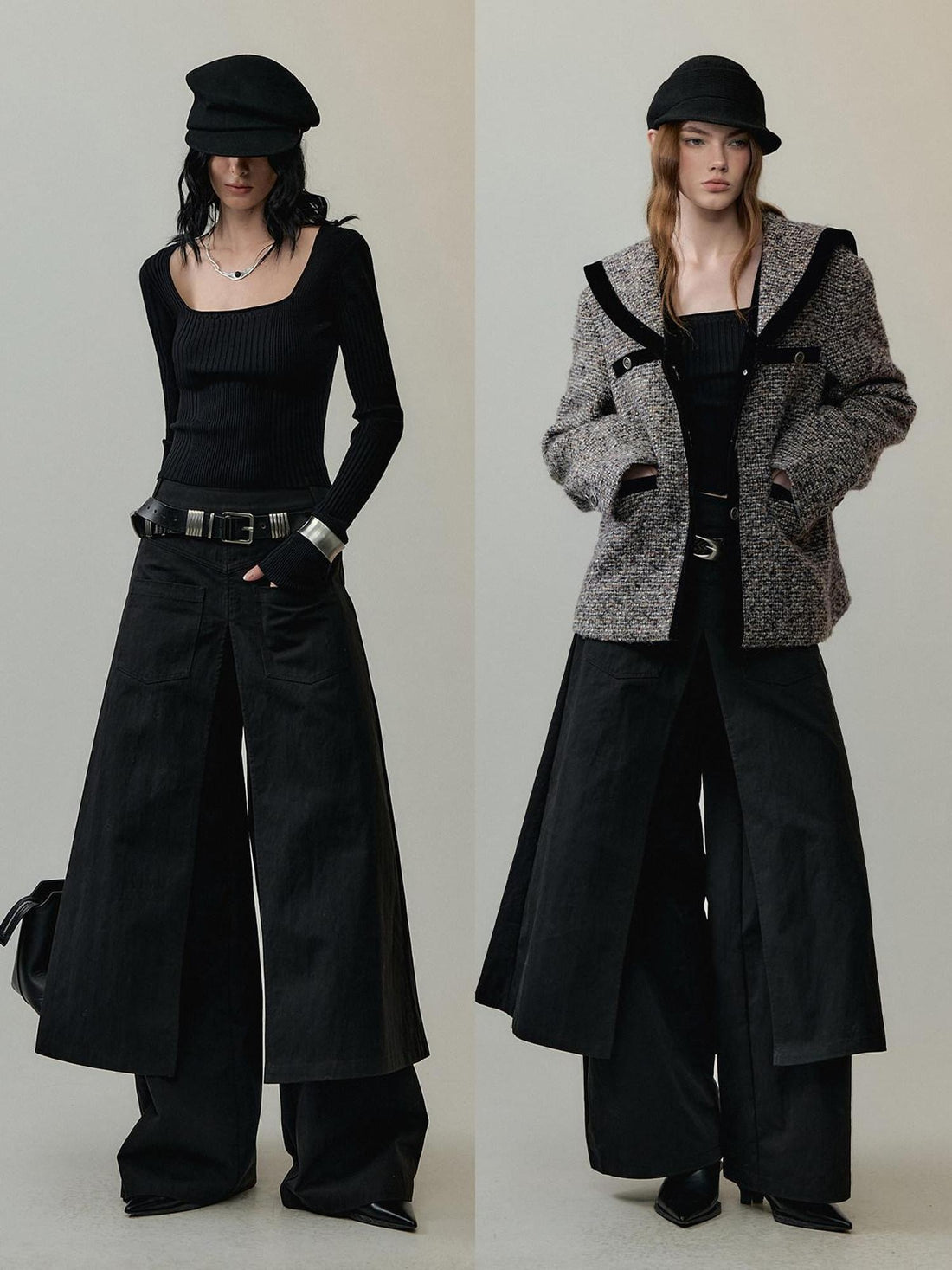 AnnoMundi Soft Viscose Slim Fit Square Neck Knit Long Sleeve Layering Women Casual T-Shirt